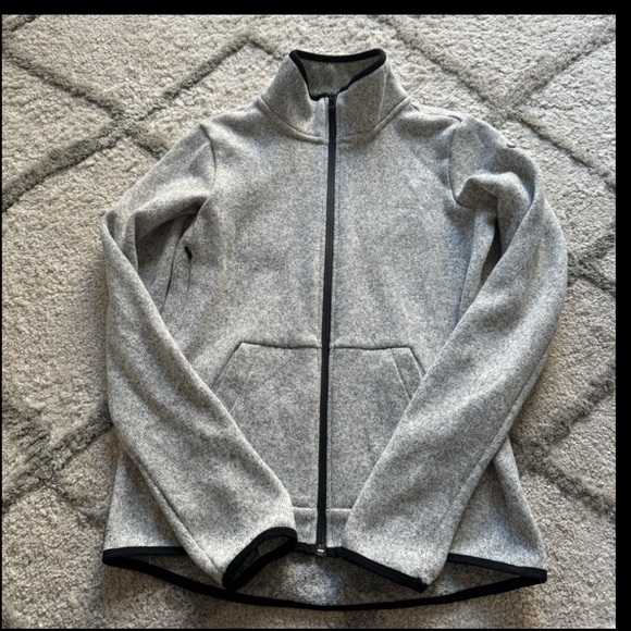 Nike sweater jacket fleece zip up gray black thermafit small - Picture 1 of 6